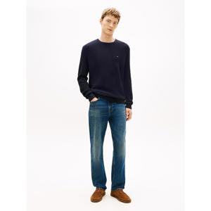 Tommy Hilfiger Flag Embroidery Textured Crew Neck Jumper